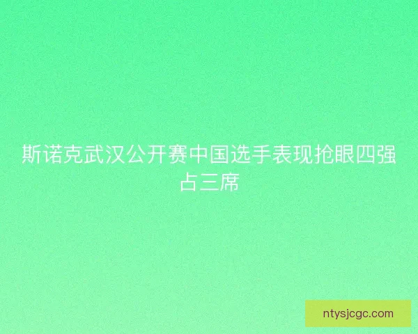 斯诺克武汉公开赛中国选手表现抢眼四强占三席